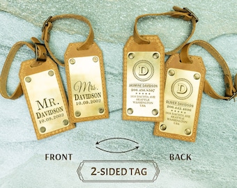 Personalized Mr and Mrs Luggage Tags, Wedding Shower Gift, Mr & Mrs Tags Honeymoon, Couples Luggage Tags, Gift for Travel Lovers