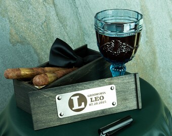 Engraved Wood Groomsmen Gift Box: Personalized Keepsake Memory Box