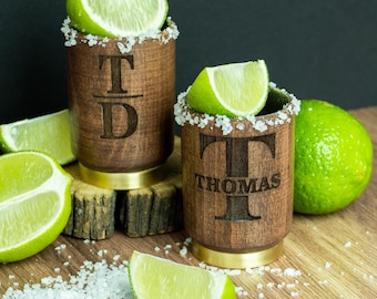 Personalized Wood Shot Glass: Groomsmen Gift, Wedding Favor