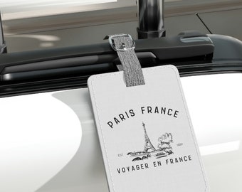 Paris France Luggage Tag, French Travel Bag Tag with Minimalist Parisian Vibe, Gift for Her, Destination Wedding, Wedding Honeymoon Gift