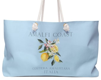 Amalfi Coast Lemons Oversized Tote Bag, Italian Lemons Beach Weekend Bag, Summer Amalfi Italia, Italy Honeymoon Gift, Gift for Italian Mom