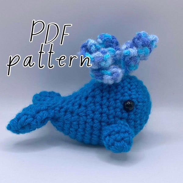 Willy the Whale crochet pattern, Easy amigurumi whale pattern, Beginner crochet pattern