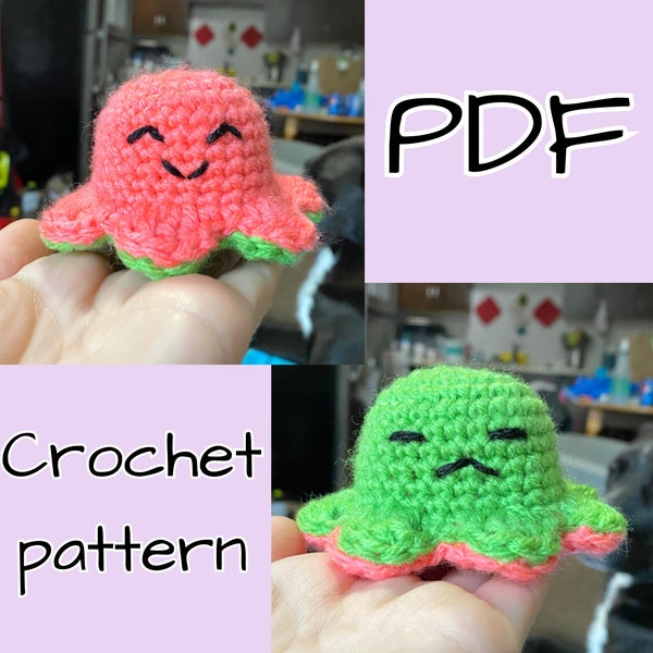 Reversible octopus crochet pattern, Easy crochet toy pattern