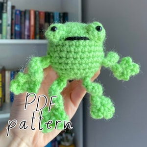 No sew long legged frog crochet pattern, Easy no sew amigurumi pattern, Amigurumi pattern for beginner