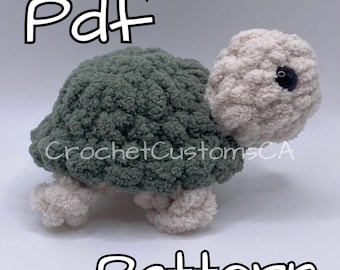 Mini turtle amigurumi crochet pattern, Low sew turtle crochet pattern, Easy crochet turtle