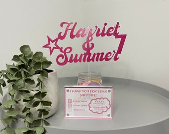 Personalised Twin Name Cake Topper