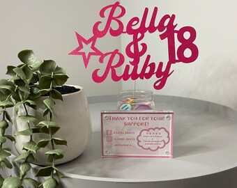 Personalised Twin Name Cake Topper