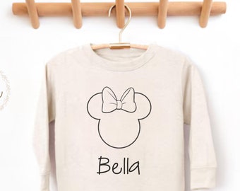 Sudadera personalizada de Minnie Mouse para bebé – Camiseta personalizada con nombre de Disney