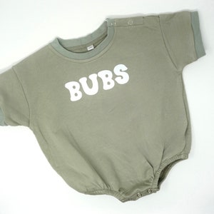 Custom Baby Short Sleeve Bubble Romper Personalized Toddler Sweatshirt Summer Name Oversized Bodysuit image 6