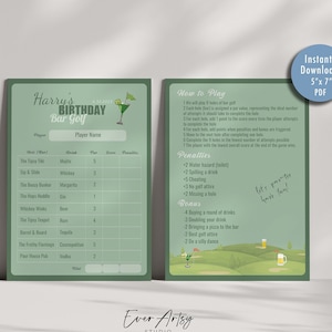 Bewerkbare Bar Golf Crawl Scorecard Afdrukbare Pub Golf Scorecard Digitale Download Golf Vrijgezellenfeest Verjaardagsfeestje Vrijgezellenfeest Barhoppen