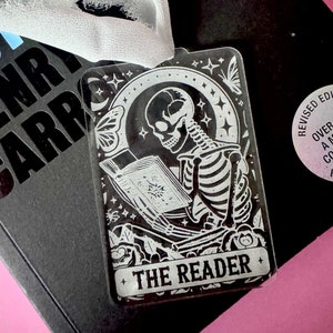 Skeleton Tarot Card Bookmark Gothic Acrylic Bookmark Gift Bookworm Gift Book Lover Gift for Avid Reader Gift Dark Romance Lover Gift for Her