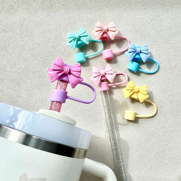 Coquette Bow Straw Topper Cute Bow Tumbler Straw Cover Girly Gift for Baby Shower Party Favor Sorority Gift for Niece Gift for Daughter