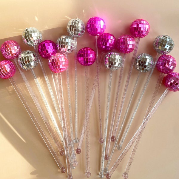 Disco Ball Drink Stirrer Disco Bar Cart Disco Ball Party Decor Disco Bachelorette Party Retro Disco Ball Birthday Decor Disco Swizzle Stick