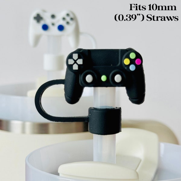 Gaming Tumbler Straw Topper Custom Controller Straw Cover Silicone Straw Buddy for Gamer Party Supply Game Lover Gift Tumbler Accessory