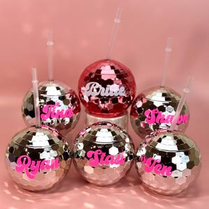Custom Disco Ball Cup Last Disco Bachelorette Party Cup Retro Disco Hen Party Decor Bridal Shower Gift 70s Bridesmaid Favor Disco Birthday