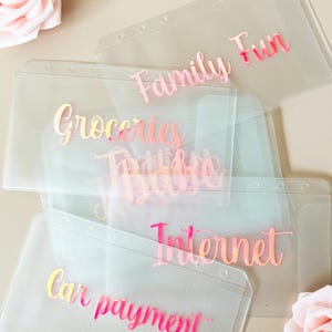 Custom Cash Envelope A6 Budget Binder Insert Cash Stuffing Pocket Money Saving Challenge Zipless Envelope Budget Wallet Accessory Zipper Bag