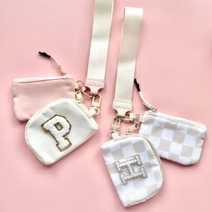 Monedero personalizado, llavero, monograma, pulsera, monedero, cordón, bolsa doble, regalo para tía, regalo para cuñada, regalo de gimnasio para mejor amiga