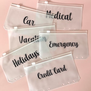 Money Envelope A6 Custom Cash Stuffing Pocket Budget Binder Insert Saving Challenge Zipper Cash Envelope Budget Wallet Accessory Zipless Bag