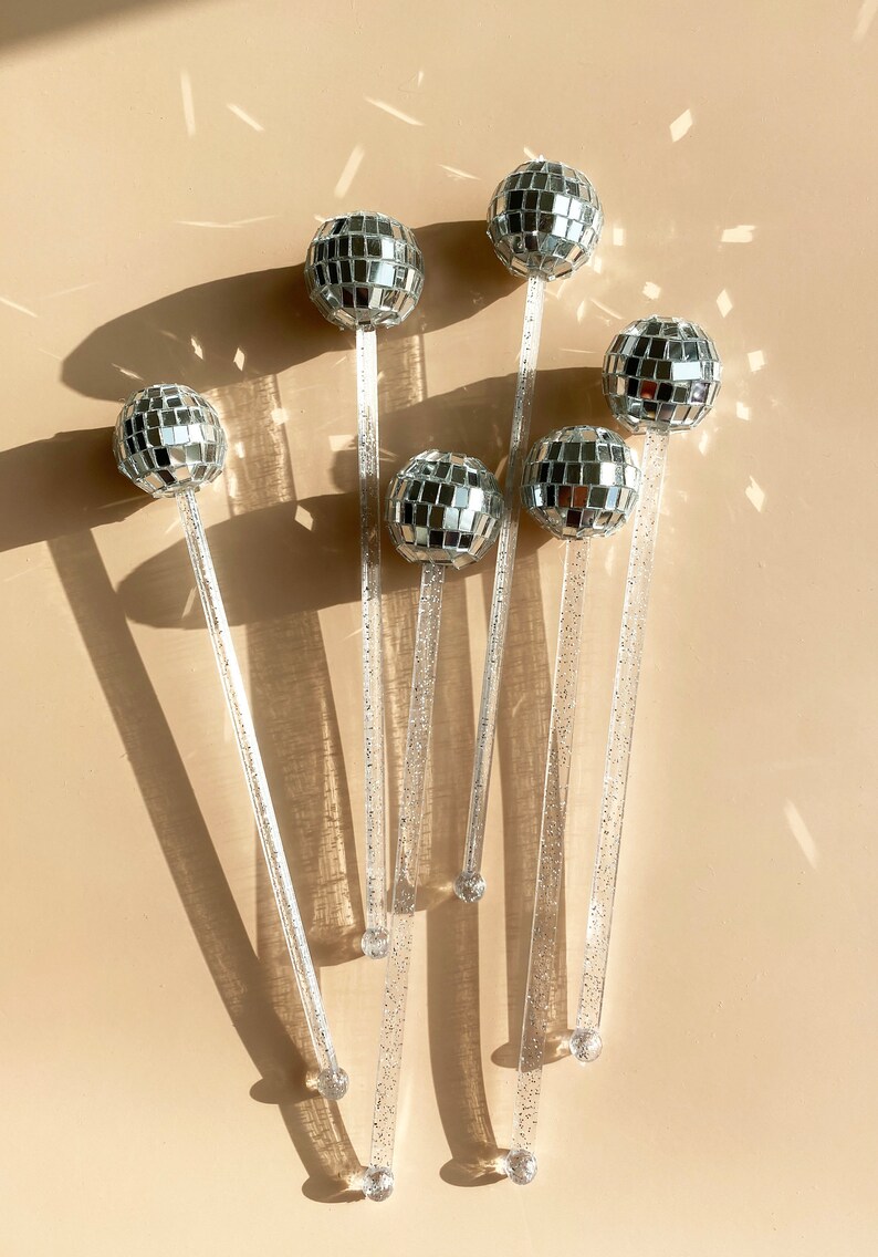 Disco Ball Drink Stirrer Disco Bar Cart Disco Ball Party Decor Etsy