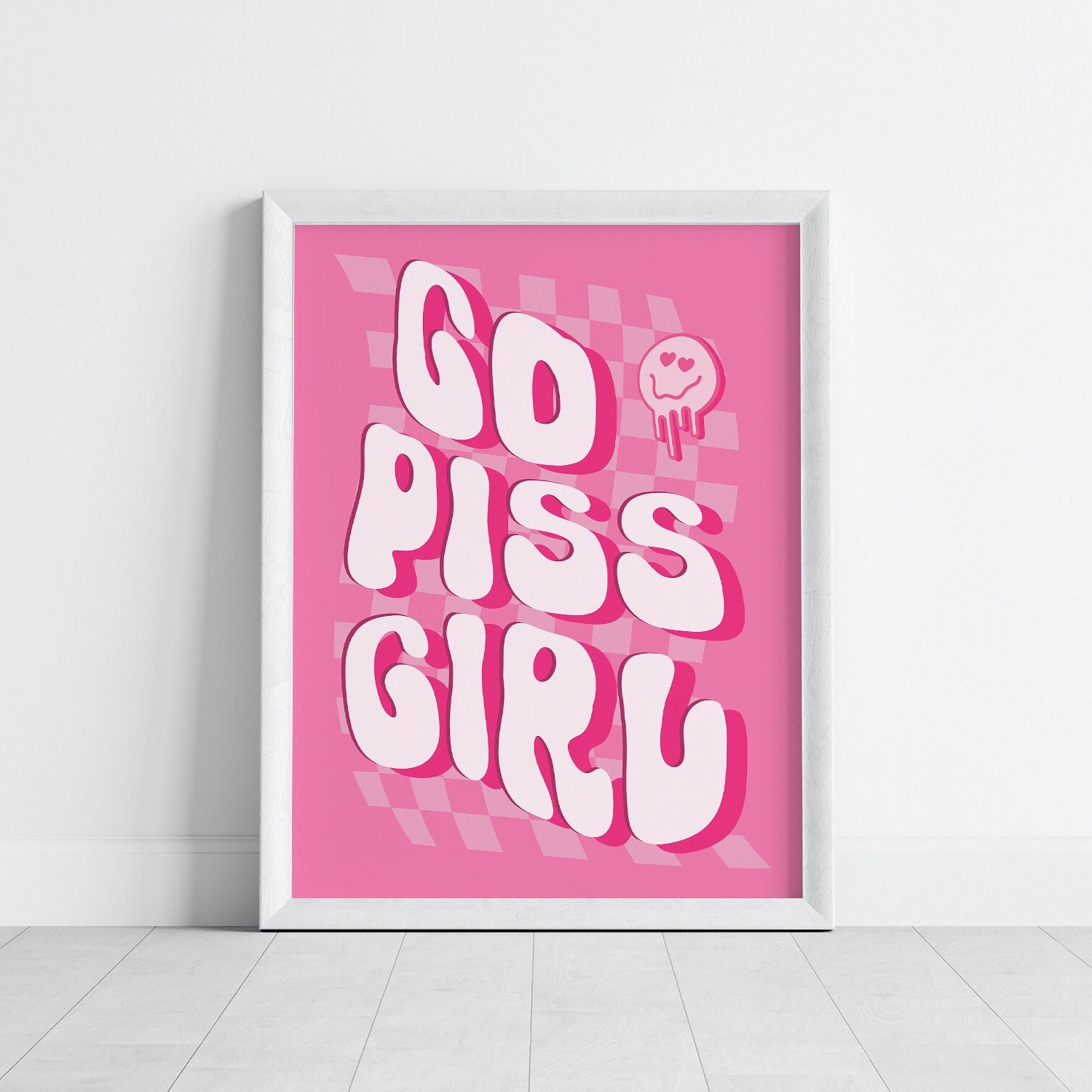 Go Piss Girl Print Pink Badezimmer Wandkunst Trendy Retro - Etsy.de