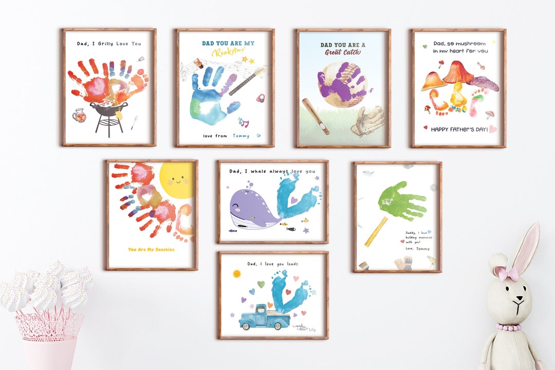 Father s Day Printable Handprint Template Bundle of 8 Gift for Father Father s Day Printable Handprint Template Bundle of 8 Gift for Father