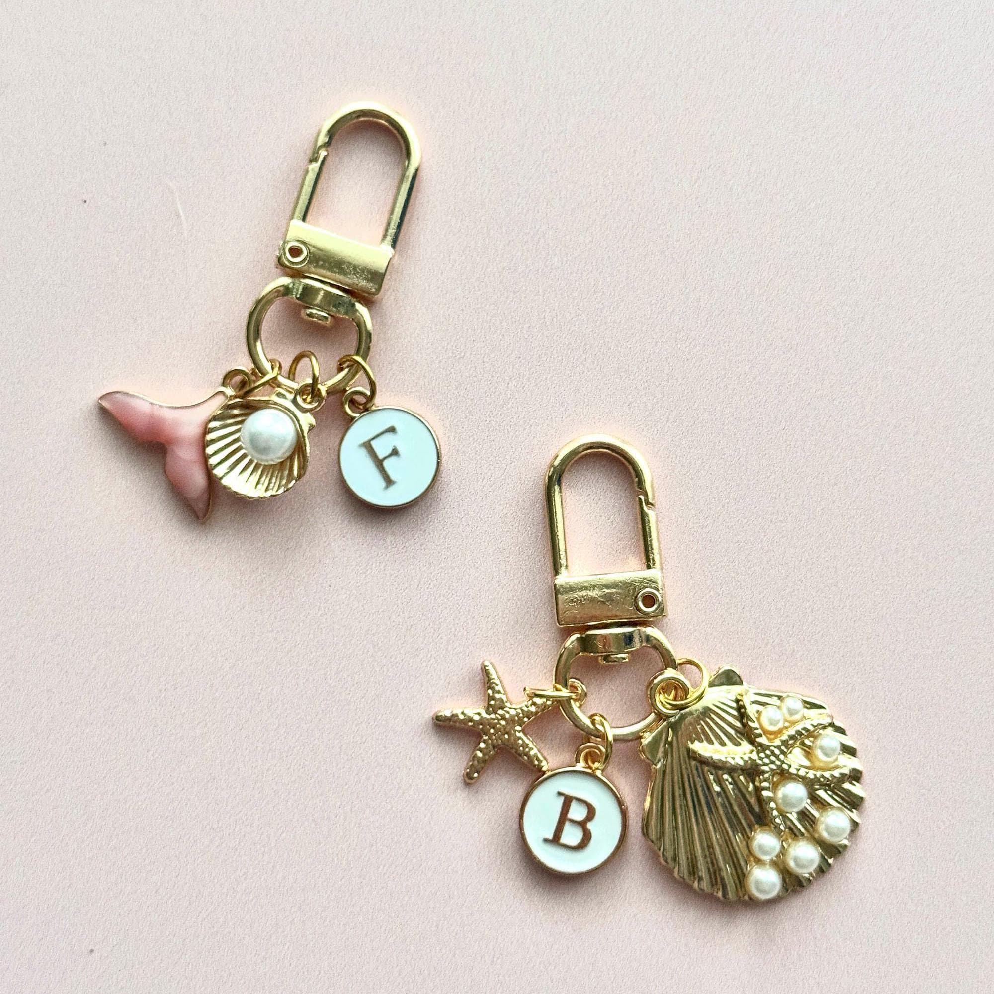 Personalized Ocean Keychain Mermaid Tail Bag Charm Custom Beach Theme Gift for Daughter Bridesmaid Wedding Favor Birthday Gift for Mother