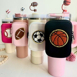 Bolsa para vasos de deporte para amantes del béisbol, mochila para botella de agua, riñonera personalizada para vasos de fútbol, regalo para amantes del baloncesto, monedero para vasos de fútbol