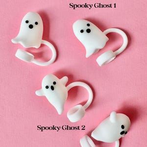 Halloween Tumbler Straw Topper Halloween Party Favor Cute Ghost Straw Cover Pumpkin Jack O Latern Straw Cap Bat Straw Tip Summerween Gift image 10