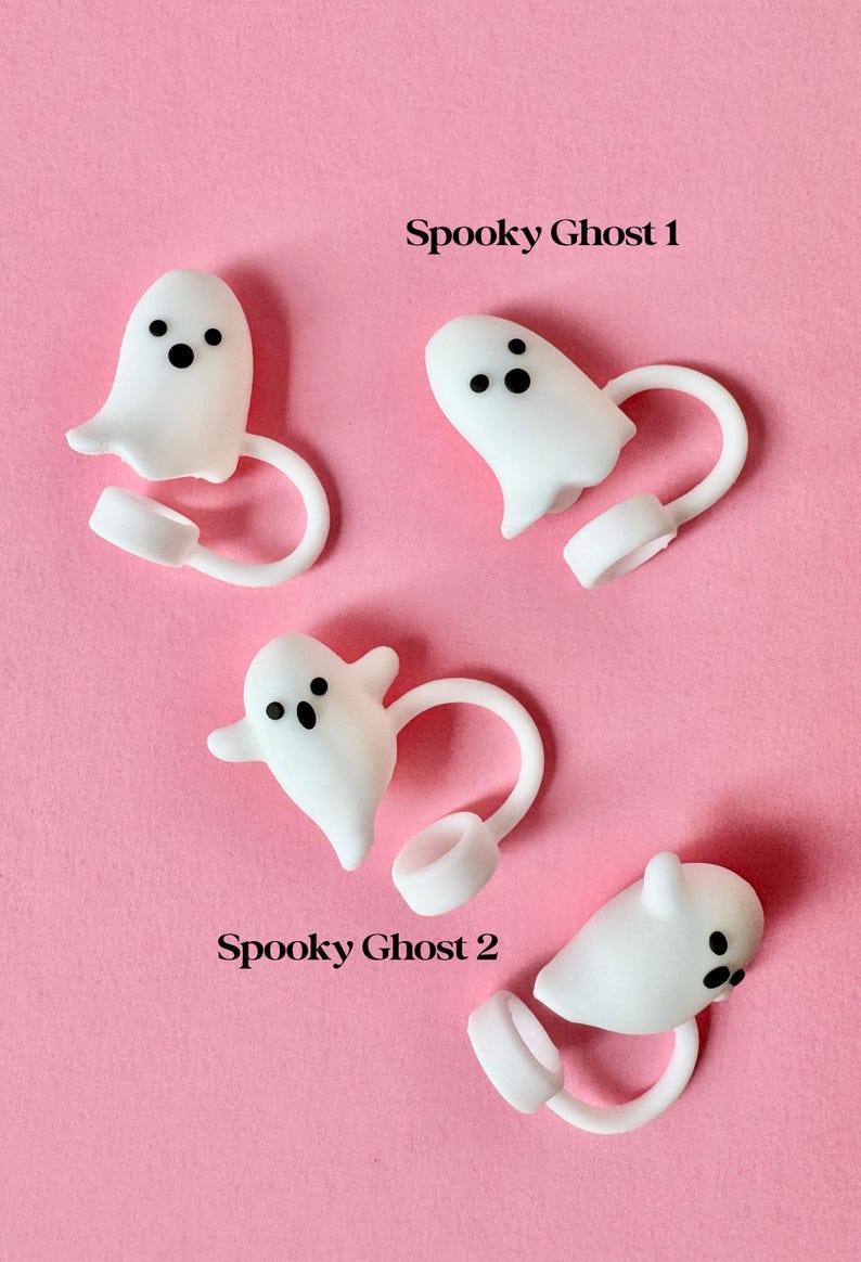 Halloween Tumbler Straw Topper Halloween Party Favor Cute Ghost Straw Cover Pumpkin Jack O Latern Straw Cap Bat Straw Tip Summerween Gift image 10