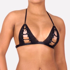 Axami Naughty in Nude Black Sexy Open Cup Shelf Bra - Famous Latvian Made