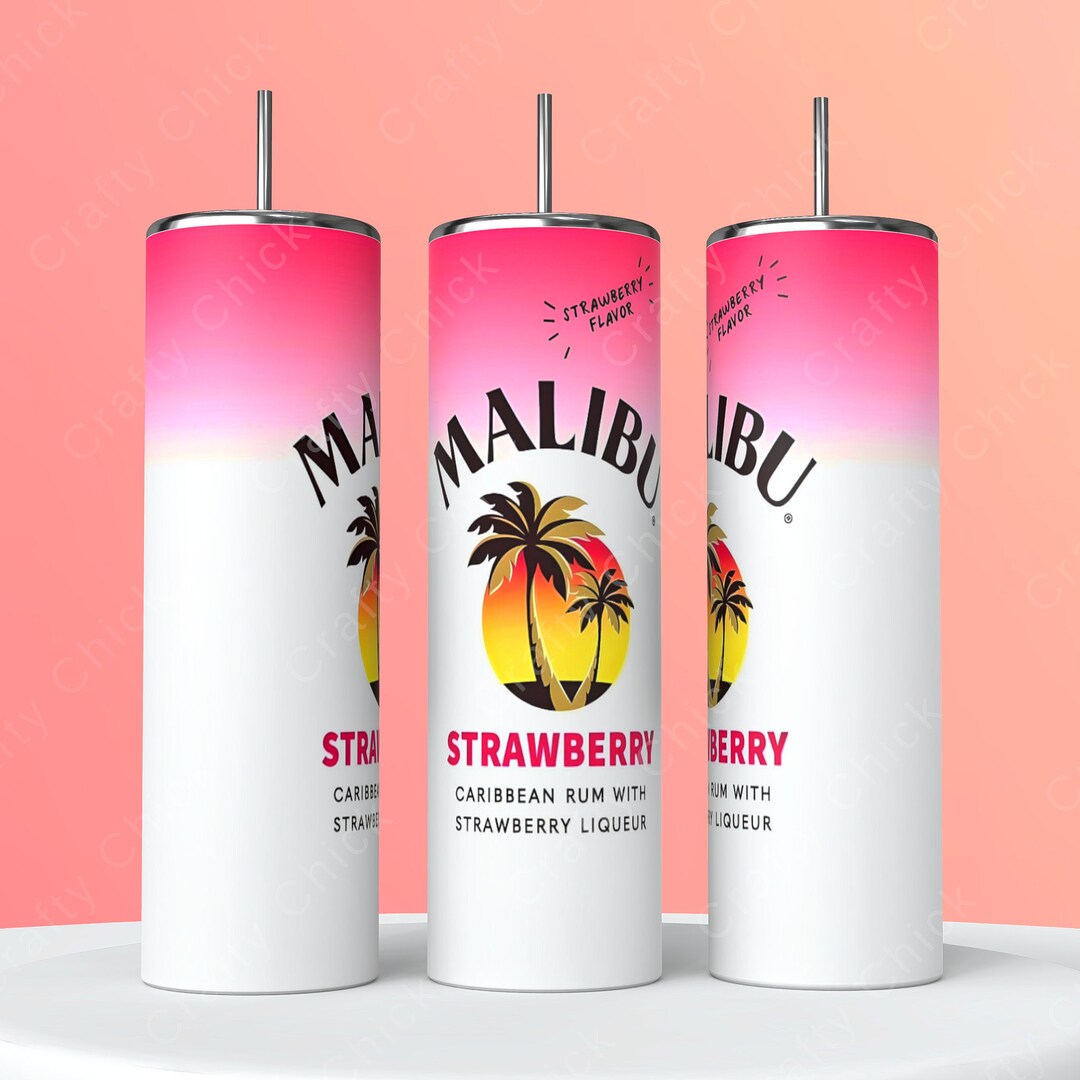 Malibu Rum Strawberry 20oz Straight Sublimation Tumbler Etsy