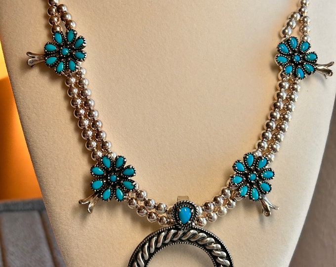 Vintage Carolyn Pollack American West Sleeping Beauty Turquoise and 925