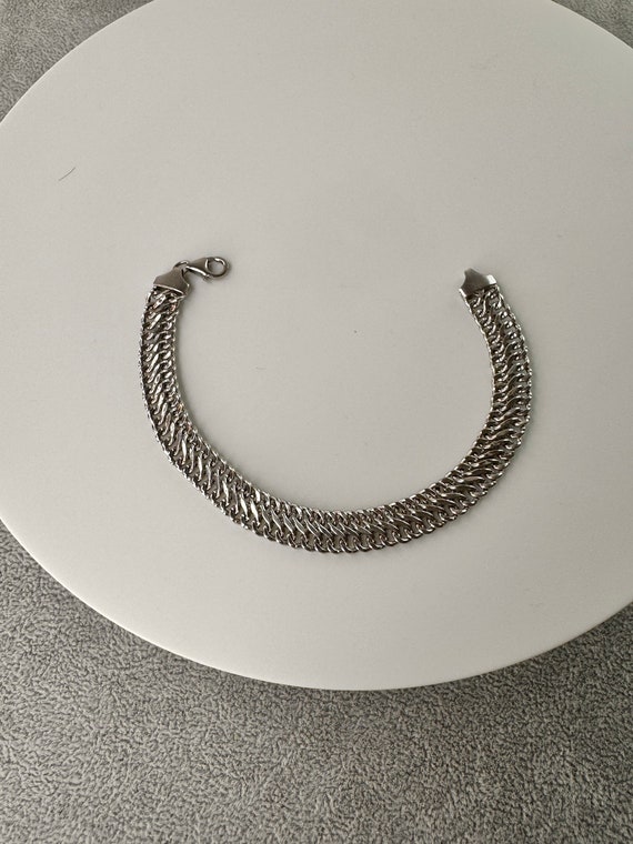 Vintage 14K solid white gold chain link bracelet, 