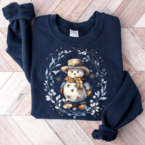 Christmas Snowman Sweatshirt, Cute Snowman Sweatshirt, Christmas Sweatshirt for Women, Cute Winter Sweater, Christmas, Gift For Xmas Unisex