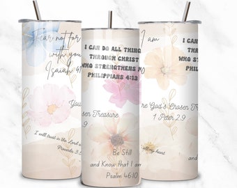 Christian Bible Verse 20oz Tumbler Sublimation Design (PNG Digital Download)