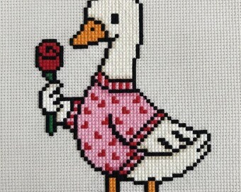 Valentines Day Goose Cross Stitch Pattern