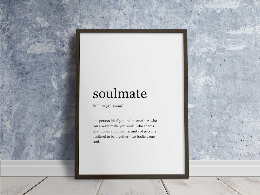 Soulmate Definition Wall Art Print, Printable Poster Cosy Home Decor