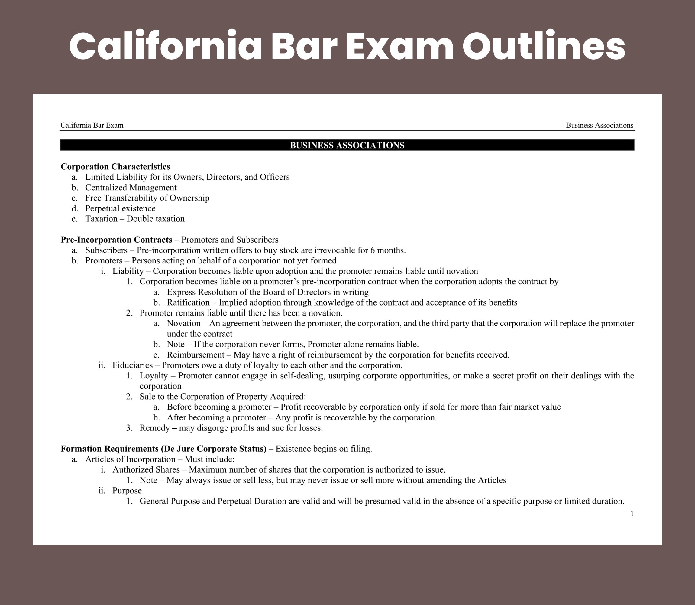 California Bar Exam Outlines All 13 Subjects CA State Bar Exam Preparation Law Notes Bar Prep