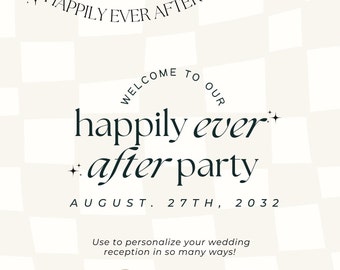 Happily Ever After Party Logo Template, Reception Logo, Newlywed Logo, Wedding Party Logo