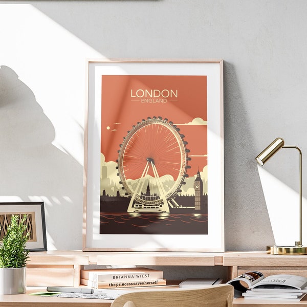 London / Poster / Art / Printable Wall Decor / AI / Digital Print / Painting / Memory / Graphic Design / Hanging / Travel / Download / Gift