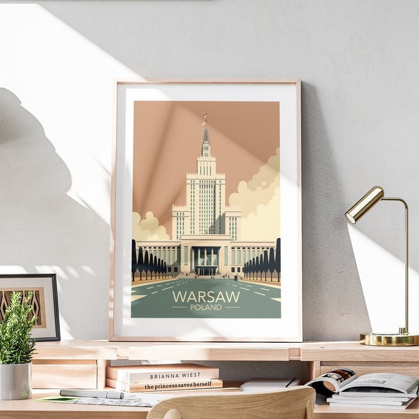 Warsaw / Poster / Art / Printable Wall Decor / Digital Print / Painting / Memory / Graphic Design / Hanging / Travel / Download / Gift