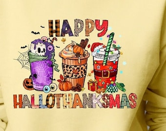Happy Hallothanksmas Long Sleeve, Hallothanksmas Shirt, Happy Hallothanksmas, Comfy Sweater, Fall shirt, Thanksgiving shirt, Christmas shirt