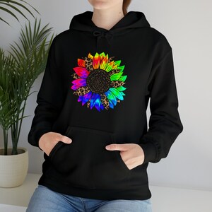 Burst Heavy Hooded Sweatshirt, Colorful Design Hoodie, Hoodies, Pullover Hoody
