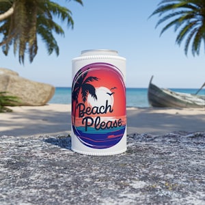 Stubby Cooler Beach style, Insulated Can cooler,  Gift For Him, Beer Can Holder, Beer Can Cooler, Can Cooler designs, Gift for Her