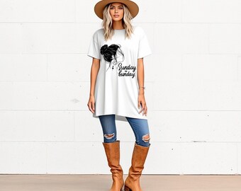 T-Shirt Dress comfy, Comfy Hair Bun Pun, Design T-Shirt Dress, Hair bun Pun, Oversize T-shirt, Funny T-Shirt, Gifts for Her