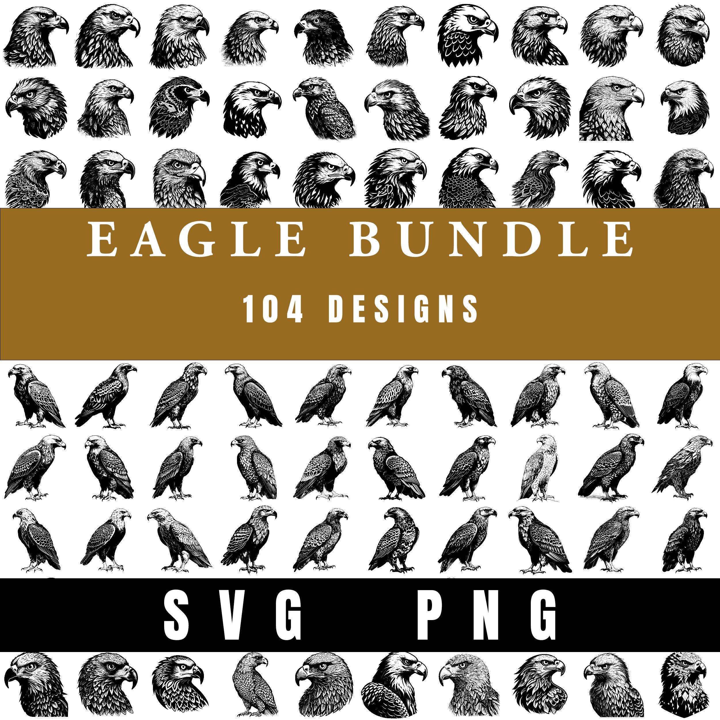 Eagle SVG Bundle Eagle PNG Bundle Eagle Clipart Eagle SVG Cut Files for ...