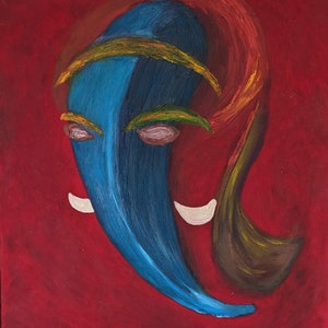 Abstract oil painting - Lord Ganesh