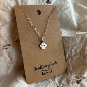 Sterling Silber Pfotenabdruck Halskette Hund Mama Tier Liebhaber Geschenk