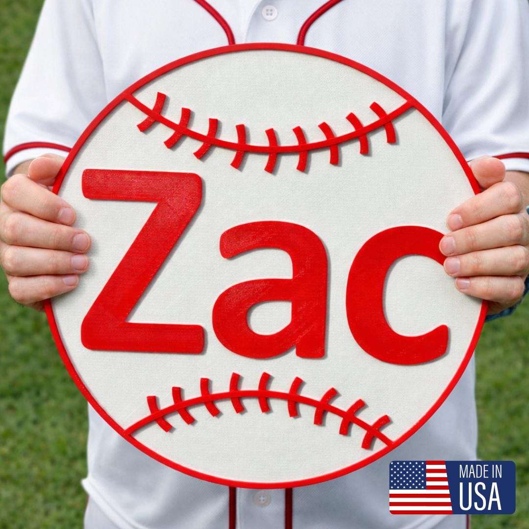 Personalized Baseball Name Sign - Custom Kids Room Decor, Baseball ...