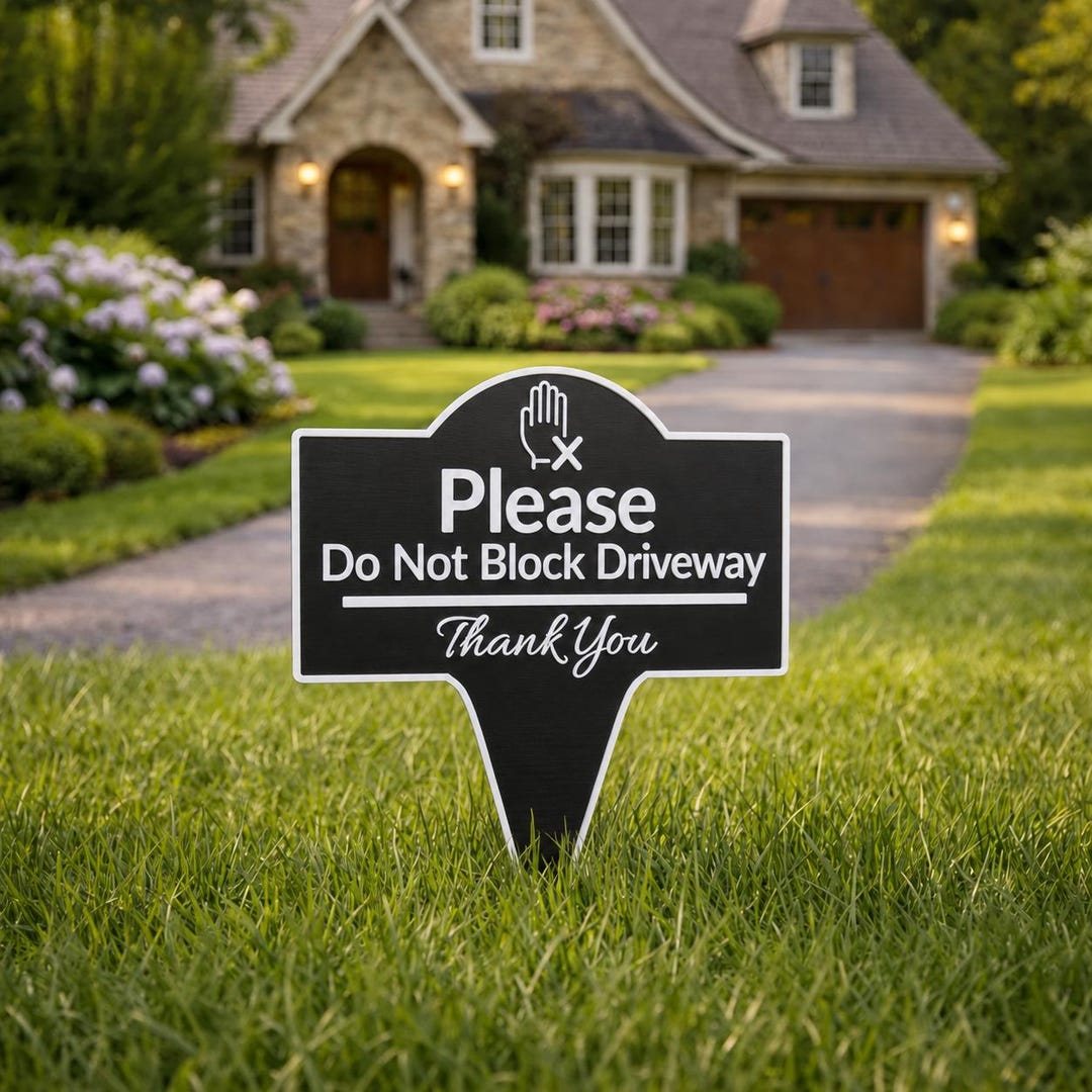 Please Do Not Block Driveway Yard Stake Sign- Easy Ground Install - Etsy
